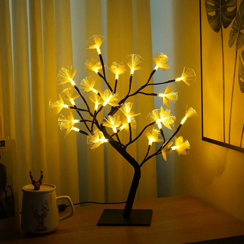 Tafellamp Berkenboom — 45 cm hoog, warm licht via USB — afbeelding 1
