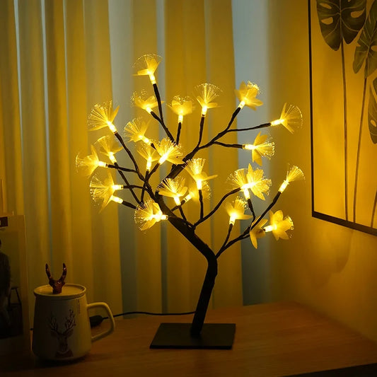 Tafellamp Berkenboom — 45 cm hoog, warm licht via USB — afbeelding 1