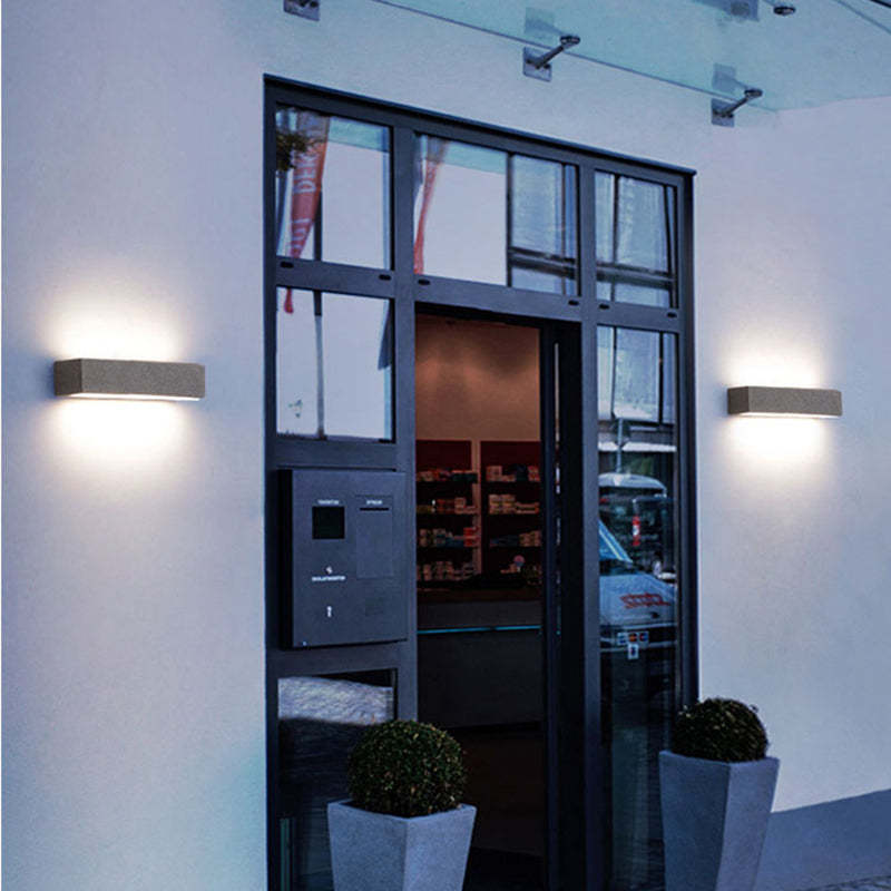 Buitenwandlamp Beton — warm wit, op en neer licht — afbeelding 2