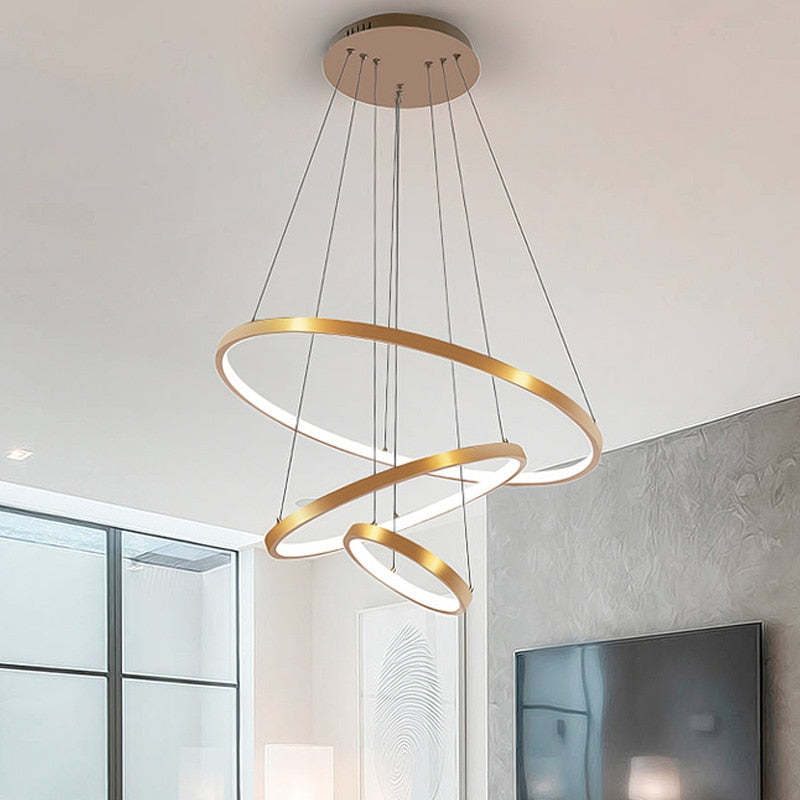 Hanglamp Yumanira — drie ringen, met afstandsbediening — afbeelding 1