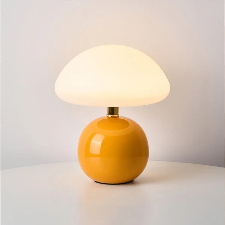 Tafellamp Paddenstoel — keramiek, drie lichtkleuren — afbeelding 4