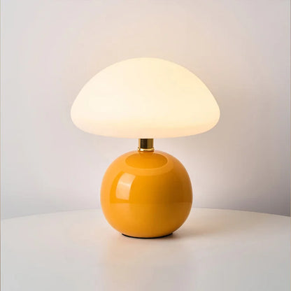 Tafellamp Paddenstoel — keramiek, drie lichtkleuren — afbeelding 4