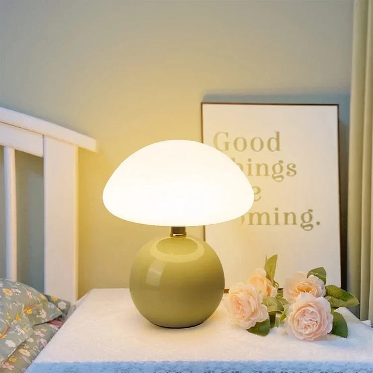 Tafellamp Paddenstoel — keramiek, drie lichtkleuren — afbeelding 3