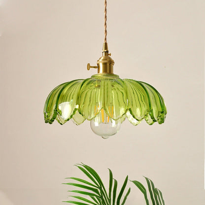 Hanglamp Bloemglas — vier kleuren, fitting E27, 25 cm — afbeelding 4