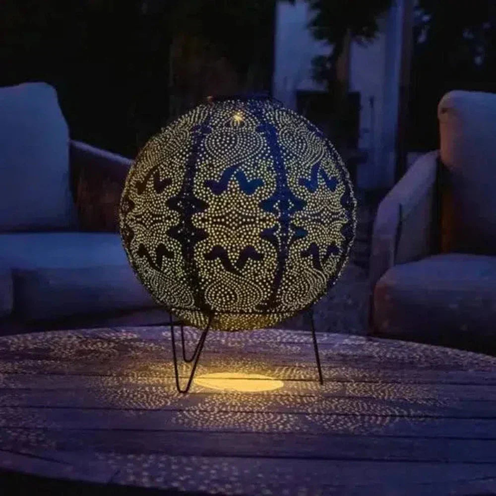 Buitenlamp Globe — geperforeerd doek, zonne-energie — afbeelding 1