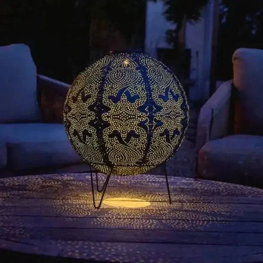 Buitenlamp Globe — geperforeerd doek, zonne-energie — afbeelding 1