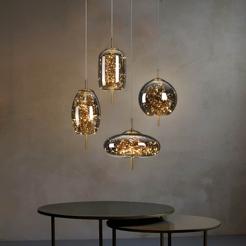 Hanglamp Essence — donkerbruin glas, drie maten — afbeelding 1