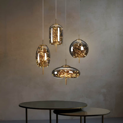 Hanglamp Essence — donkerbruin glas, drie maten — afbeelding 1