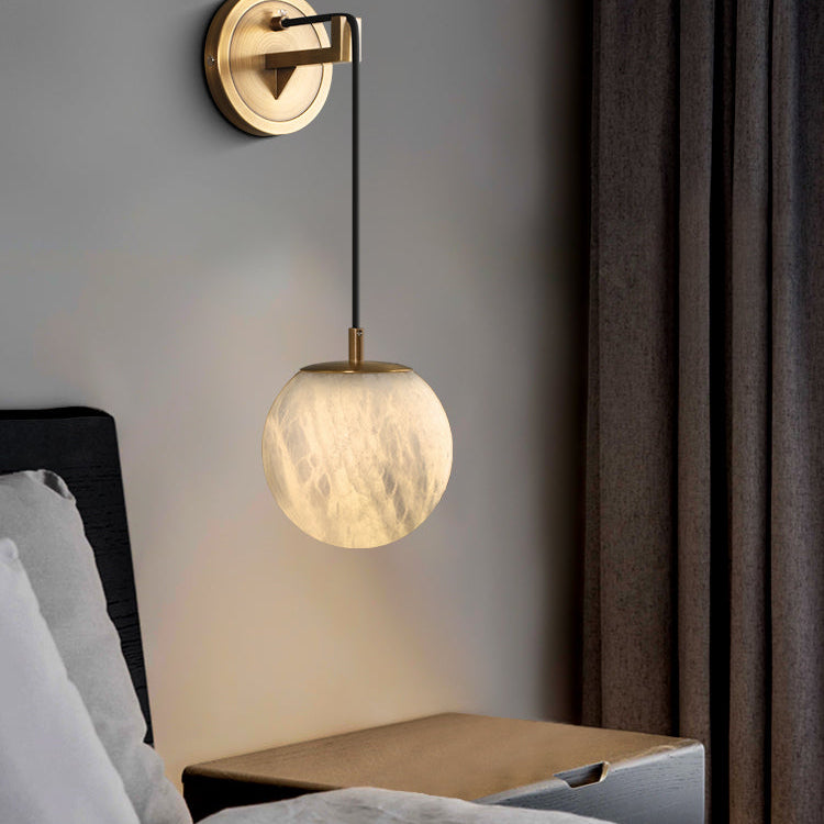 Wandlamp Marmer — koper, fitting E27, 12 of 15 cm — afbeelding 1