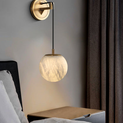 Wandlamp Marmer — koper, fitting E27, 12 of 15 cm — afbeelding 1