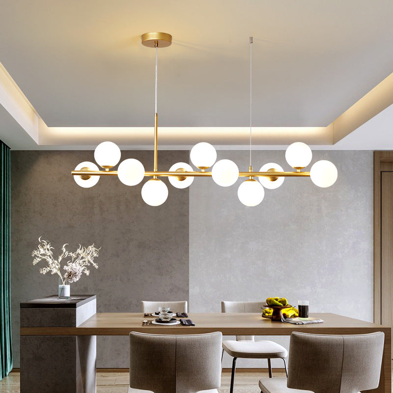 Hanglamp Vormlux Linea — ijzer en glas, 83 cm breed — afbeelding 9