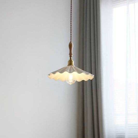 Hanglamp Keramiek — geribbelde kap, fitting E27, 30 cm — afbeelding 1