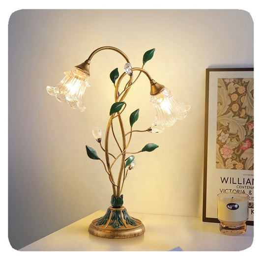 Tafellamp Fleur — kristal en glas, Franse stijl — afbeelding 1