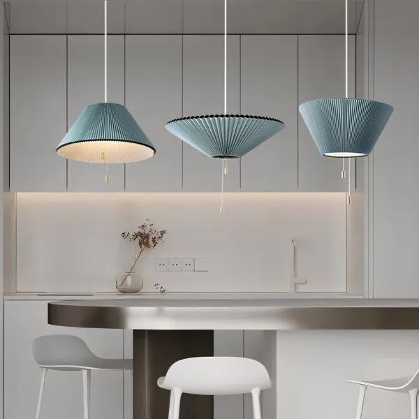 Hanglamp Plooi — stoffen kap, in hoogte te rekken — afbeelding 1