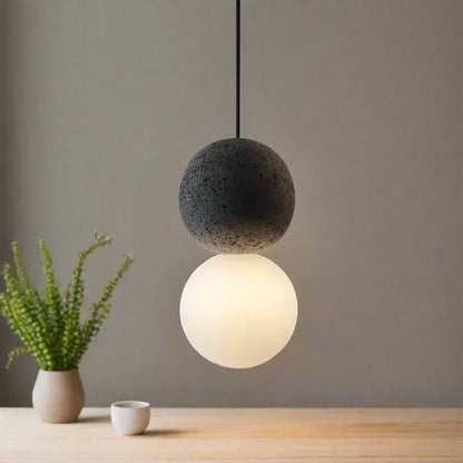 Hanglamp Origo — vulkaansteen en opaalglas, G9 — afbeelding 2