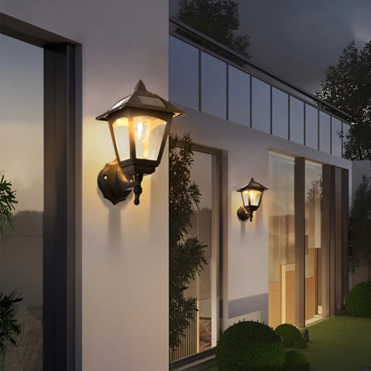 Buitenwandlamp Classic — zonne-energie, RVS en glas — afbeelding 1
