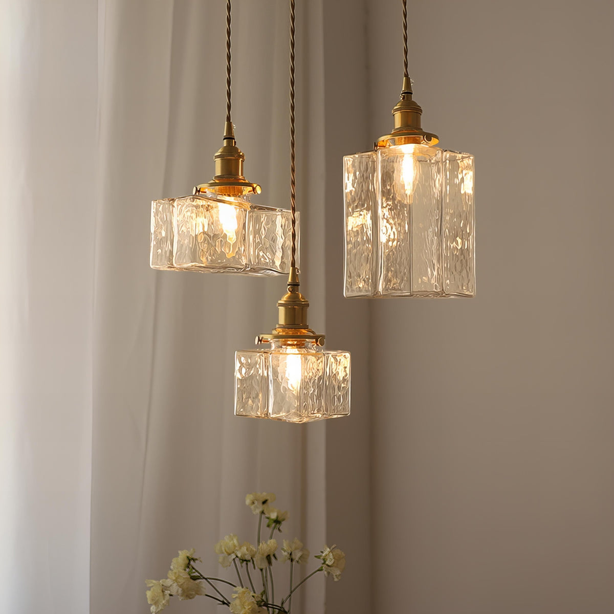 Hanglamp Glas Retro — fitting E27, drie maten — afbeelding 1