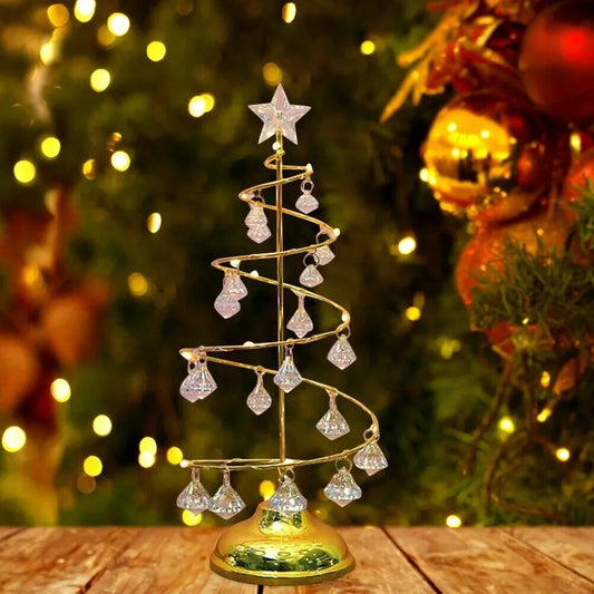 Tafellamp Kerstboom — acrylkristal, op AA-batterijen — afbeelding 1