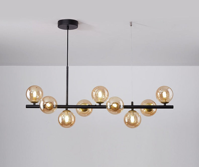 Hanglamp Vormlux Linea — ijzer en glas, 83 cm breed — afbeelding 5
