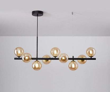 Hanglamp Vormlux Linea — ijzer en glas, 83 cm breed — afbeelding 5