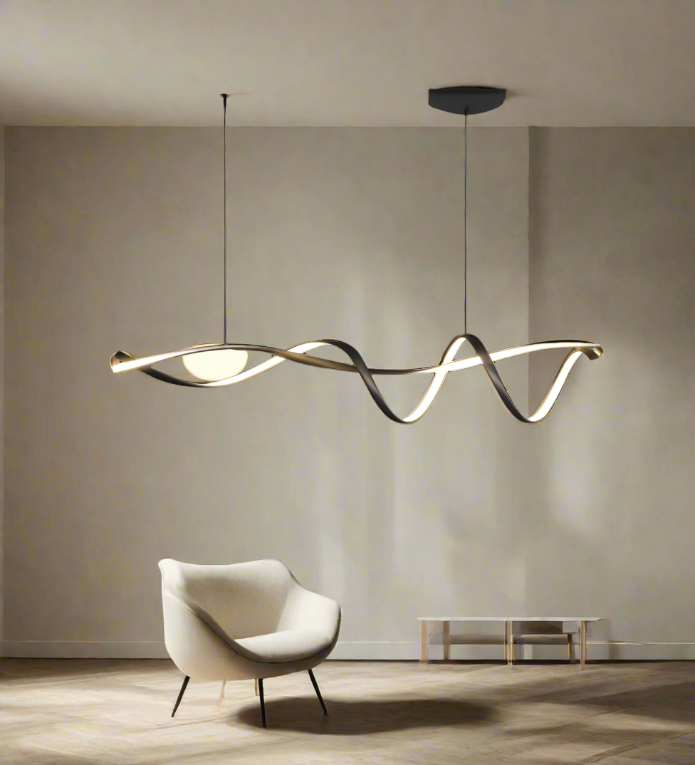 Kroonluchter Lijn — aluminium, 116 cm breed — afbeelding 2