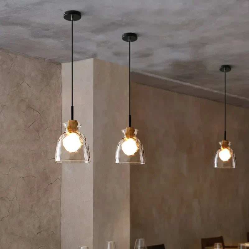 Hanglamp Golfglas — dik glas, dimbaar, fitting E27 — afbeelding 2